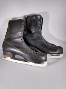 Vintage Damen Figurenschlittschuhe - schwarz - Größe 9 - Sheffield Steel Kanada - Bild 1 von 14