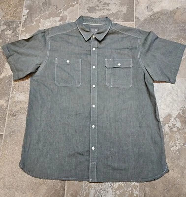 Mountain Hardware Gray Short Sleeve Button Up Shirt Mens XL See Description  - Image 1 of 4