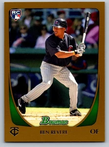 2011 Bowman Gold 202 Ben Revere Rookie RC Minnesota Twins Baseballkarte - Bild 1 von 2