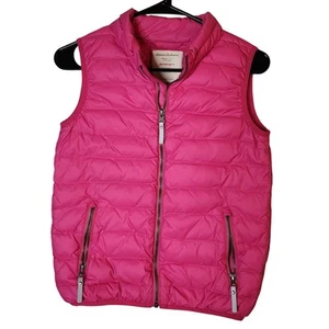 Hanna Anderson Down Puffer Vest Girls Size 12 Pink Superlight Packable - Picture 1 of 9