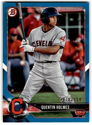Quentin Holmes 2018 Bowman Prospects Blue /150 #BP88 Cleveland Indians - Image 1 of 2