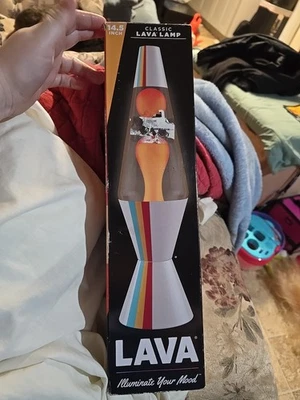 Lava Lamp, 14.5 Inch, Orange Lava Clear Liquid New No Bulb 2021 Original Box - Image 1 of 4