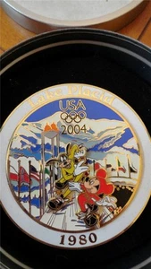 Disney 2004 Olympics Winter 1980 Lake Placid LE 750 Mickey Goofy Jumbo Pin - Picture 1 of 1