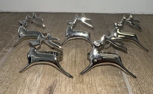5 Serviettenringe Weihnachten Rentier Hirsch Hirsch Silber Teller Set - Bild 1 von 13