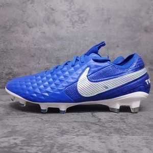 NIKE Tiempo Legend 8 Elite Fg ACC Soccer Cleats Mens 7 Womens 8.5 Blue White - Picture 1 of 6