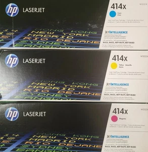Paquete de 3 combinaciones de colores HP 414X - cian, magenta y amarillo nuevo sellado - Imagen 1 de 2