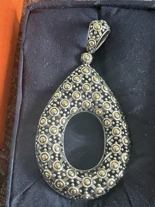 Authentic John Hardy Sterling Silver & 18K Gold Dot Teardrop Pendant - Picture 1 of 5
