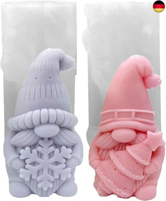 FUFRE 2er Silikonform Weihnachten, DIY Wichtel Silikonformen Gießformen Weihnachten,