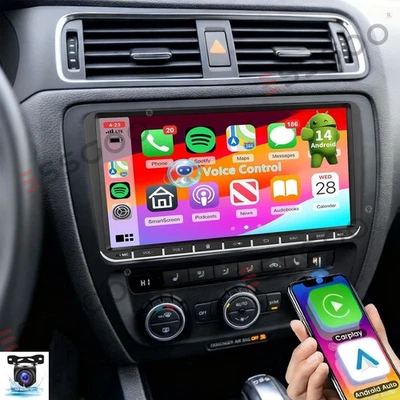 Radio estéreo de coche navegación con cámara para VW Volkswagen Jetta Passat 9" Carplay Android15 Foto 1 de 4