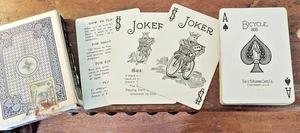 Vintage Racer Back 808 Blue Deck Tax Stamp Bicycle Playing Cards & Jokers Clean - Bild 1 von 3