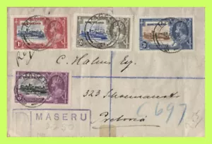 Basutoland 1935 KGV Silber Jubiläumssatz auf Einschreiben, Maseru - Bild 1 von 2