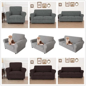1/2/3 Seat Sofa Cover Knitted Jacquard Stretch Recliner Lounge Cushion Slipcover - Picture 1 of 58