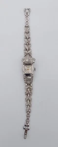 Vintage Harman 17 Jewel Rhinestone Women's Watch with Clasp Cover Wind Up Swiss - Picture 1 of 6