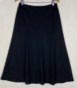 Vintage Talbots Midi Skirt Womens 6 Black Lined Wool Spandex Fit Flare Career - Picture 1 of 12
