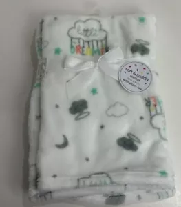 NUEVO CON ETIQUETAS NUEVO Baby Starters Little Dreamer Cloud Moon Stars Manta de felpa polar blanca - Imagen 1 de 5