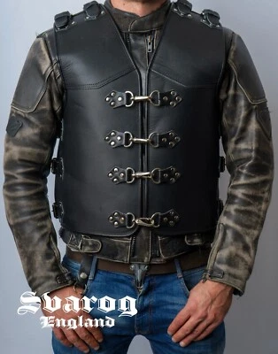 SVAROG HEAVY DUTY 4-7 MM BUFFALO LEATHER BIKER CLUBSTYLE VEST CUT waistcoat — 第 1/4 张图片