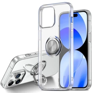 Clear Case Ring Holder Stand Shockproof Cover For iPhone 15 14 Pro Max 13 12 11 - Picture 1 of 32