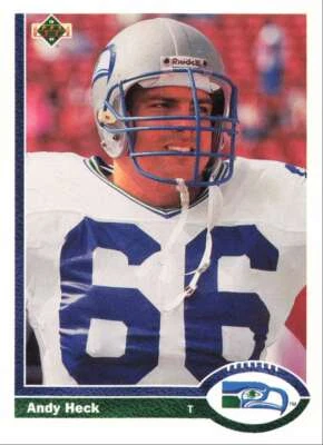 1991 Upper Deck Football Andy Heck Seattle Seahawks #495 - Image 1 of 2