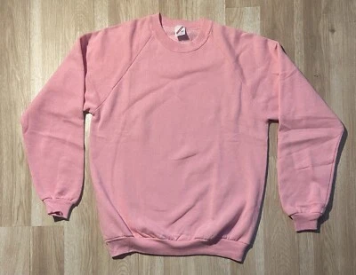 Vitg Jerzees Sudadera en Blanco Adulto L Rosa Años 90 Suéter Hecho en EE. UU. Foto 1 de 4