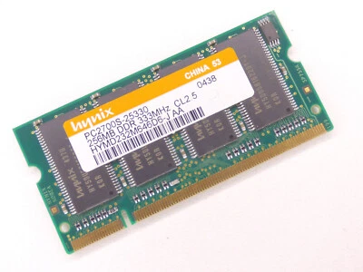 Barrette Mémoire Hynix HYMD232M646D6-J AA DDR1 256MB 333MHZ DDR1 Sodimm Chine - Photo 1/4