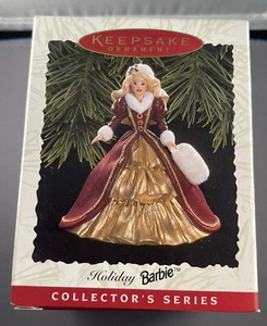 1996 NEW Hallmark Ornament HOLIDAY BARBIE Scratch On Dress As Seen In Pictures - Picture 1 of 11