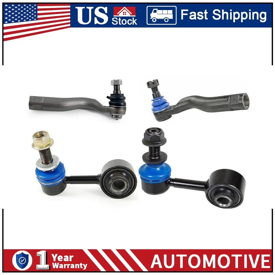 Mevotech 4x Front Tie Rod End Sway Bar Link For 2007-2018 Toyota Tundra PZ - Imagem 1 de 4