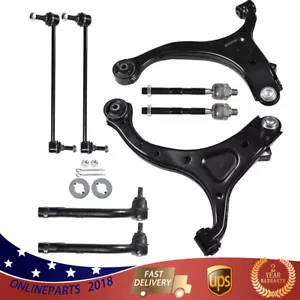 For Hyundai Santa Fe 07-12 Suspension Kit Front Control Arm Sway Bar Tierod 8pc - Foto 1 di 11