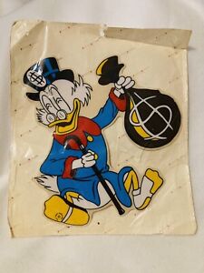 Vintage Rare Plastic Screen Self Adhesif Original Scrooge McDuck