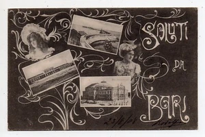 BARI - Greetings from Bari - 3 Cartoons with Female Figures - Travelled - YEAR 1908 - Picture 1 of 2