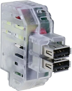 Einbau-Netzteil Keystone 2 USB-A Anschlüsse 2.4A Transparent Fanton 82892 - Bild 1 von 5