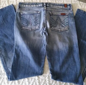 7 For All Mankind Sequin jeans Bootcut size 27 98% cotton - Picture 1 of 3
