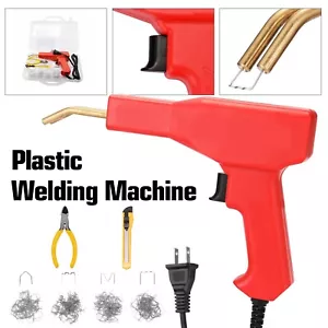 Hot Stapler Gun Plastic Repair Car Bumper Fender Welder Machine Kit +200 Staples - Picture 1 of 12