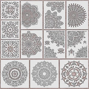 12 Stück Mandala Schablonen versch. Formate Nr. 134 Malen  Wandschablonen uvm. - Bild 1 von 3