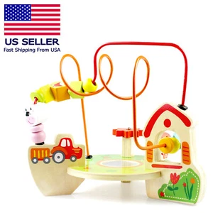 Wood Bead Maze - Learning Game for Toddlers, Pre-Kindergarten Brain Teaser Toy - Picture 1 of 7