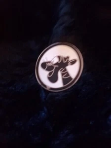 Disney Tigger Black and White Winnie The Pooh Round Pin - Picture 1 of 2
