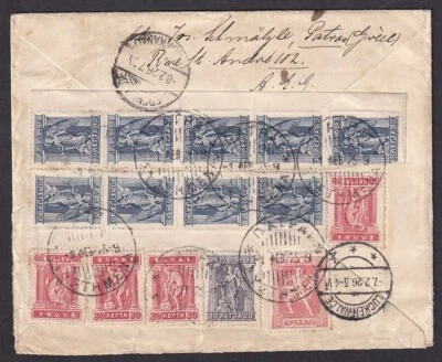 Greece 1926 R-cover Patras to Luckenwalce / Vom Auslande over Salzburg - Image 1 of 2