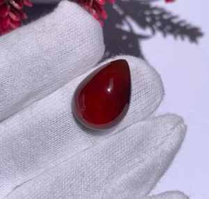 Natural African Hessonite Garnet Pear Cabochon 21x15x7 mm, 21.55 Carats Approx. - Picture 1 of 10