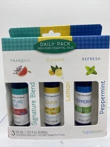 Sparoom Daily Pack 100% Pure Essential Oil Tranquil Cleanse Refresh Set 3pk 10ml - Picture 1 of 2