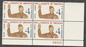 US. 1145. 4c. Boy Scout Giving Scout Sing, Boy Scout Jubilee. PB4. MNH. 1960 - Picture 1 of 2