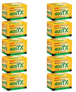 Lot of 10 Kodak Tri-x Pan TX 400 36 Exp. 35mm Black and White Film FRESH  
