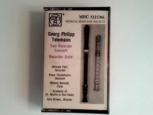 Georg Philipp Telemann Recorder Concerti Suite Iona Brown (Cassette) New Sealed - Picture 1 of 2