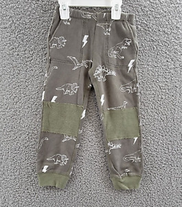 CHASER Elasticized Waistband Dino Printed Sweatpants Little Boy's 5 Army Green