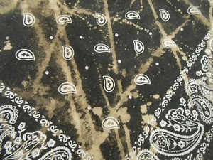 "PAÑUELO SLASHER NEGRO Y GRIS TEÑIDO DE HIELO Algodón Motociclista Hanky 20" - Imagen 1 de 5