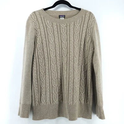 Свитер рыбака Patagonia винтажный средний 100% кашемир овсянка вязка по кабелю - Изображение 1 из 4