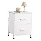  Nightstand, 2 Drawer Dresser for Bedroom, M(11.8"D x 15.7"W x 20.9"H) 1 White