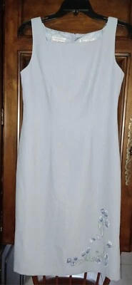 Vintage Karin Stevens Shift Dress Womens Sz 6 W/Hand Paint Flowers CUTE!  - Image 1 of 4