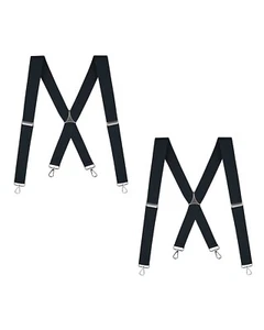 Buyless Fashion 2 Pack Suspender Men 48" Adjustable Straps 1 1/4" X Metal Hooks - Picture 1 of 91