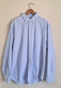 Ralph Lauren Oberhemd Herren 17 36/37 Oxford Classic Fit hellblau gestreift Vintage - Bild 1 von 24