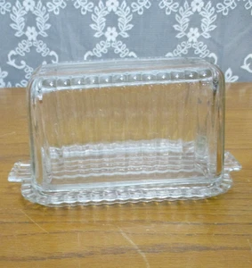 Anchor Hocking Fire King Clear Glass 1 lb. Ribbed Covered Dome Butter Dish - Picture 1 of 9