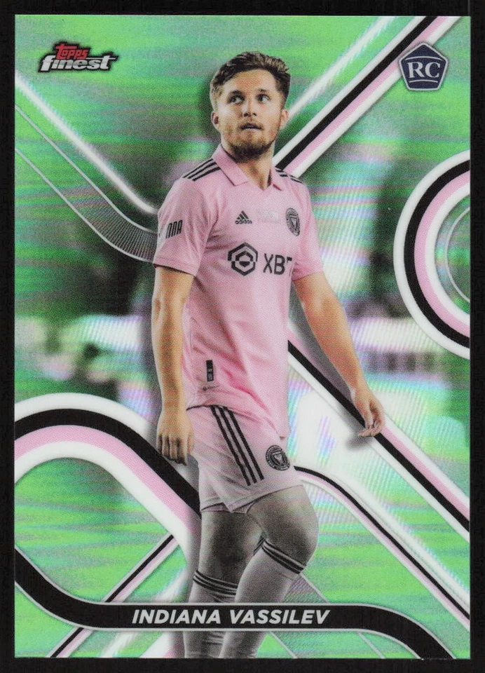 2022 Topps Finest MLS Neon Green Rookie #12 Indiana Vassilev /99 Inter Miami CF - Image 1 of 2
